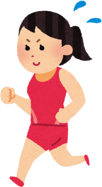 Illustration of a Female Marathon Runner in Red Attire