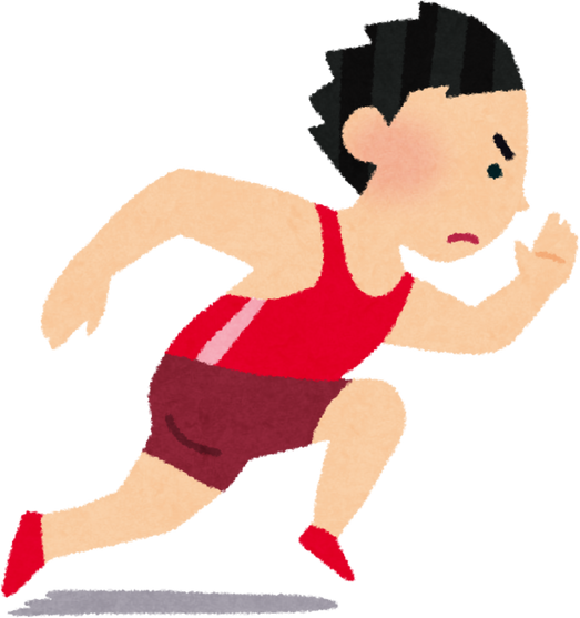 Illustration of Track Athlete Sprinting in Short Distance Race