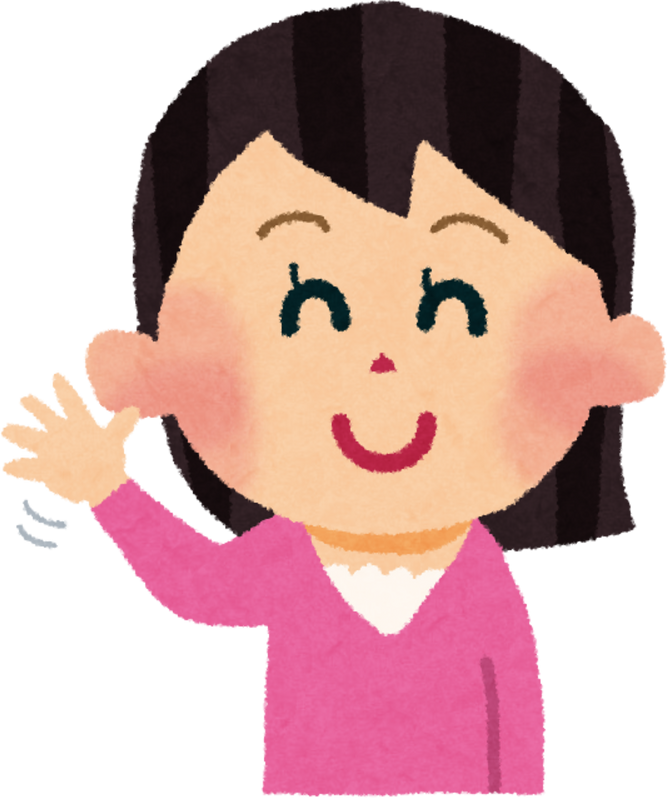 Illustration of a Smiling Girl Waving Goodbye