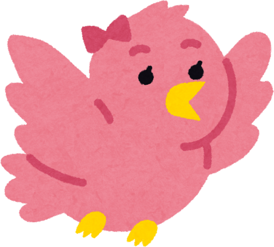 Illustration of a Happy Pink Bird