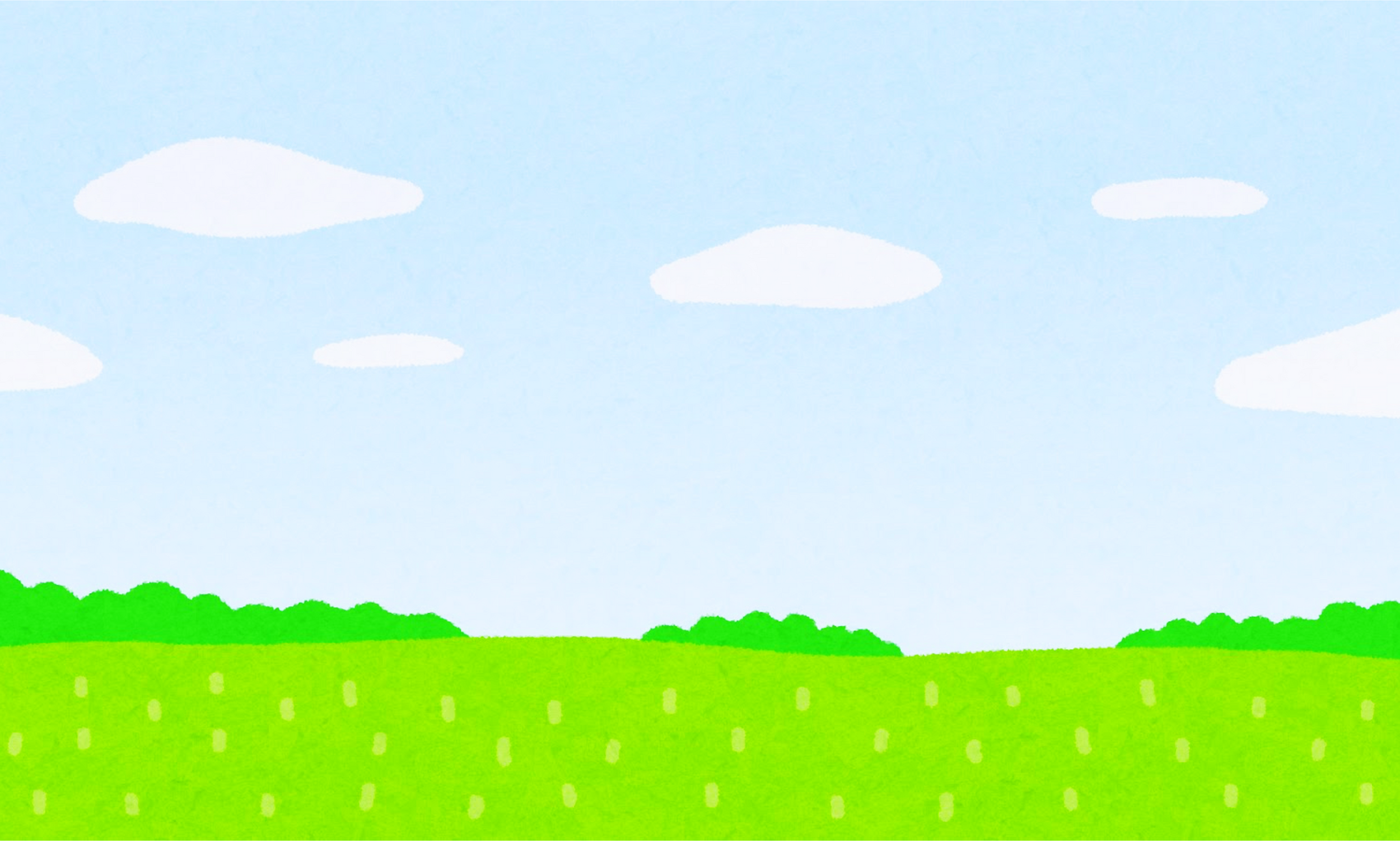 Illustration of a Grassy Meadow with a Blue Sky Background